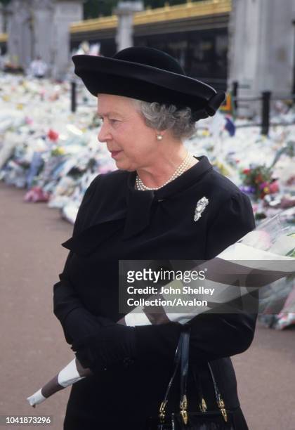 The public funeral of Diana, Princess of Wales, London, UK, 6th September 1997, Queen Elizabeth II, 6th September 1997.