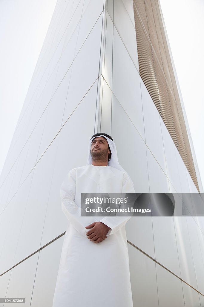 Middle eastern man outside dubai building