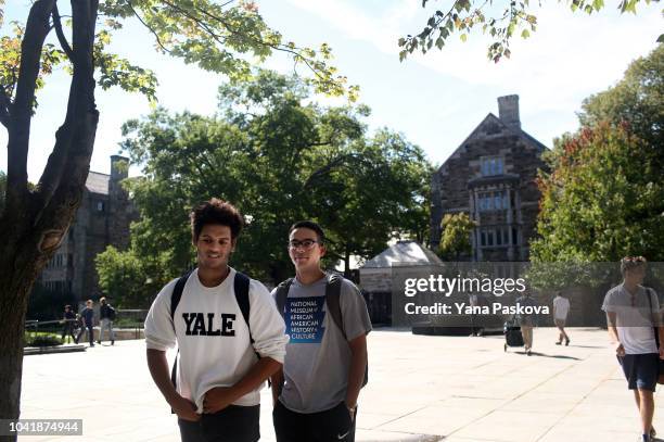 Students walk through the campus of Yale University on the day the U.S. Senate Judiciary Committee was holding hearings for testimony from Dr....