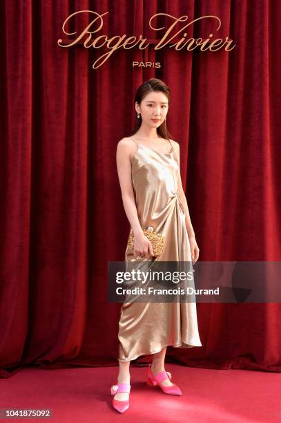 Mao Xiaotong attends the Roger Vivier Presentation Spring/Summer 2019 during Paris Fashion Week on September 27, 2018 in Paris, France.