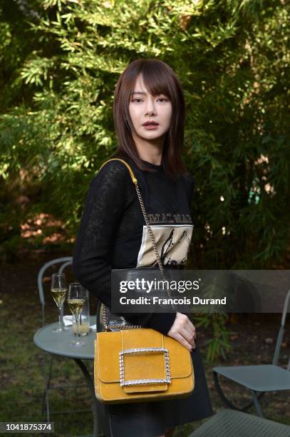 Qi Wei attends the Roger Vivier Presentation Spring/Summer 2019 during Paris Fashion Week on September 27, 2018 in Paris, France.