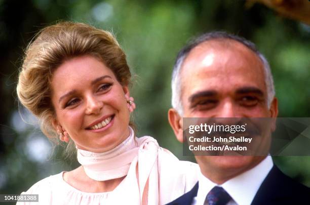 Queen Elizabeth II, State visit to Jordan, King Hussein of Jordan and Queen Noor of Jordan, 27th March 1984.