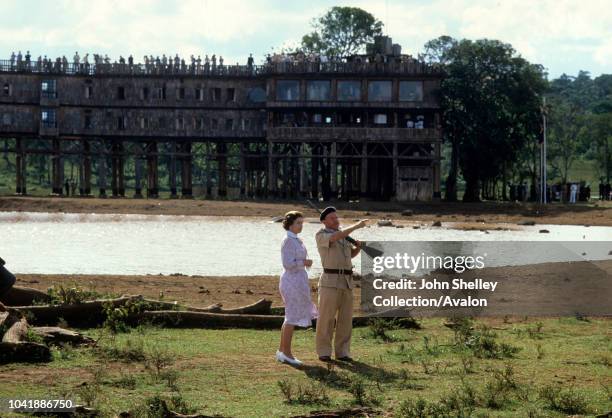 Queen Elizabeth II, Kenya, Queen Elizabeth II and Prince Philip are shown around the 'Treetops' hotel by Richard Prickett on November 13, 1983 near...