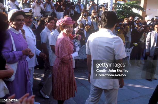 Queen Elizabeth II, Mexico, 17th February 1983.