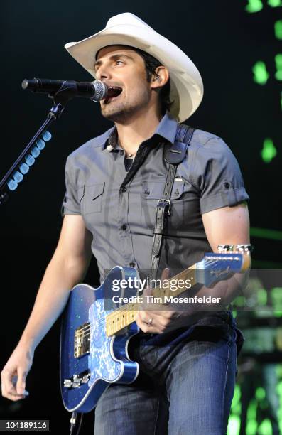 Brad Paisley performs part of his H2O Tour at Shoreline Amphitheatre on September 15, 2010 in Mountain View, California.