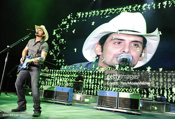 Brad Paisley performs part of his H2O Tour at Shoreline Amphitheatre on September 15, 2010 in Mountain View, California.