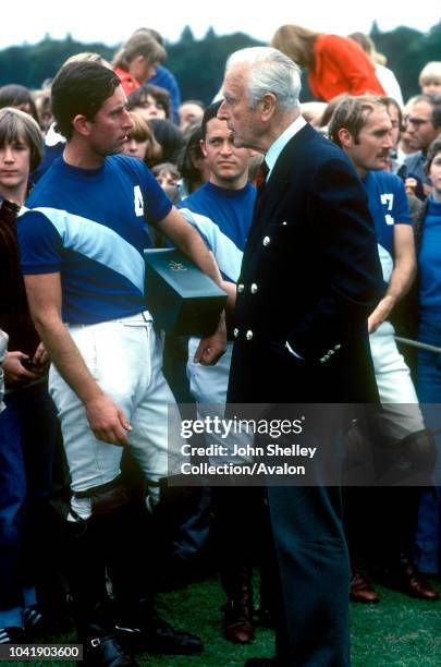 Prince Charles, Prince of Wales, Playing polo, Lord Mountbatten, Windsor, 1st July 1979.