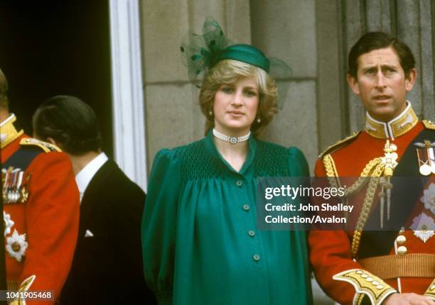 Diana, Princess of Wales, Prince Charles, Prince of Wales, Diana is pregnant with Prince William, Trooping the Colour, 12th June 1982.