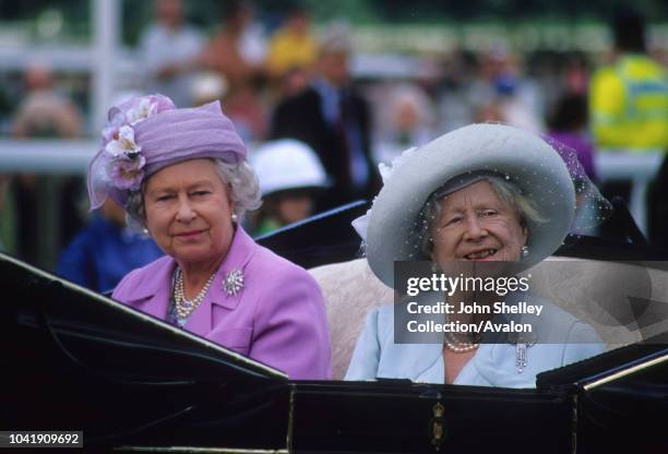 Queen Elizabeth The Queen Mother, Queen Elizabeth II, 1990.