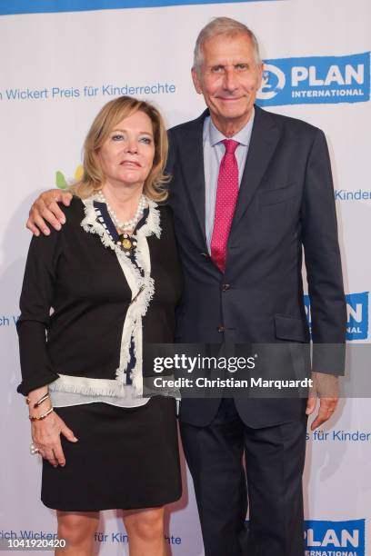 Eva Scholl-Latour and Ulrich Wickert attend the Ulrich Wickert and Peter Scholl-Latour award at Bar jeder Vernunft on September 27, 2018 in Berlin,...