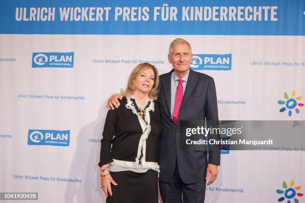 Eva Scholl-Latour and Ulrich Wickert attend the Ulrich Wickert and Peter Scholl-Latour award at Bar jeder Vernunft on September 27, 2018 in Berlin,...