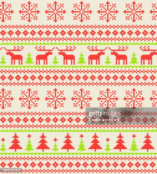 christmas pattern - warm clothing stock illustrations