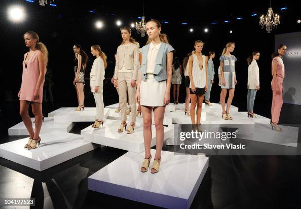 Model Pinterest Debb Models pose at the Andy & Debb Spring 2011 presentation during... News ...
