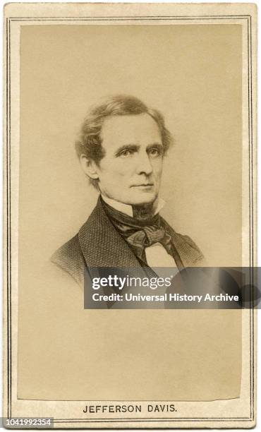 Jefferson Davis 1808-89, American Politician, President of the Confederate States, 1861-65, Head and Shoulders Portrait, 1860s.