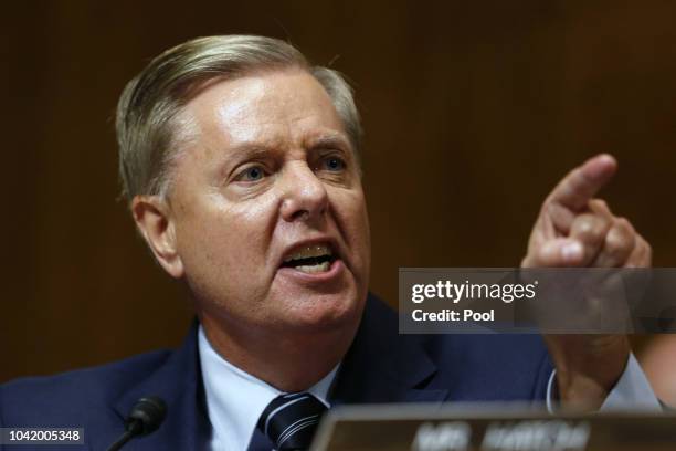 Senator Lindsey Graham speaks at the Senate Judiciary Committee hearing on the nomination of Brett Kavanaugh to be an associate justice of the...