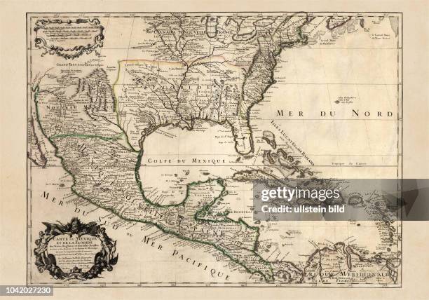 Carte du Mexique et de la Floride. Karte von Mexico und Florida. Paris, 1703