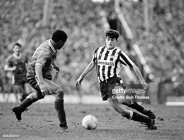 Darren Jackson of Newcastle United challenged by John Gittens of Swindon Town during the Newcastle United v Swindon Town FA Cup 4th Round match...