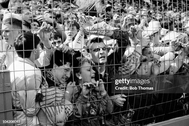 Liverpool fans are crushed on the terraces during the FA Cup Semi-Final match between Liverpool and Nottingham Forest held at Hillsborough, Sheffield...