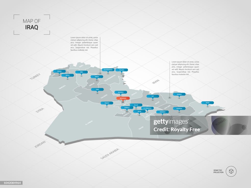 Iraq Mapbasic Isometric Iraq Map With City Names And Administrative Divisions High ...
