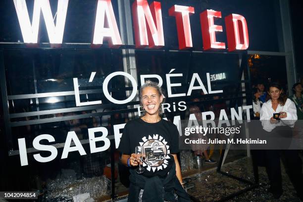 Designer Isabel Marant attends the L'Oreal X Isabel Marant Party as part of the Paris Fashion Week Womenswear Spring/Summer 2019 at Jardin des...