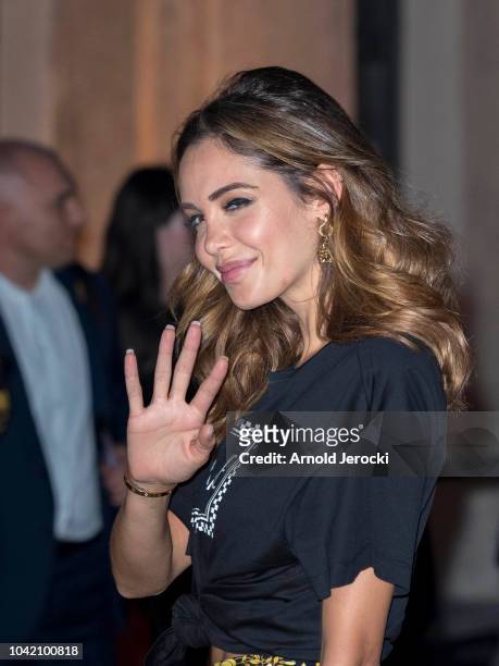 Nabilla Benattia is seen during Milan Fashion Week Spring/Summer 2019 on September 21, 2018 in Milan, Italy.