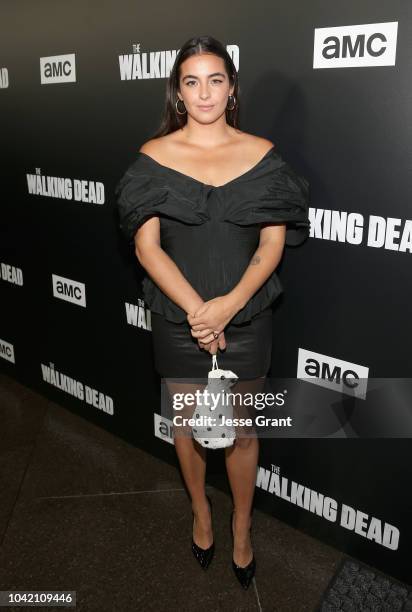 Alanna Masterson attends The Walking Dead Premiere and After Party on September 27, 2018 in Los Angeles, California.