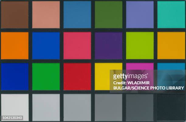 colour calibration chart for photography - calibration stock illustrations