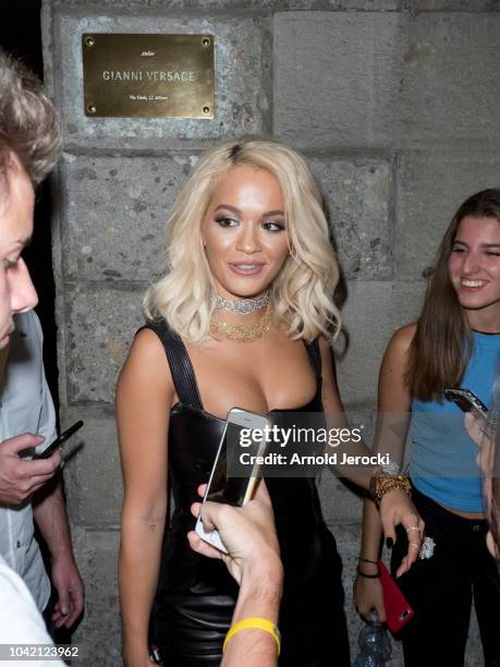 Rita Ora is seen during Milan Fashion Week Spring/Summer 2019 on September 21, 2018 in Milan, Italy.