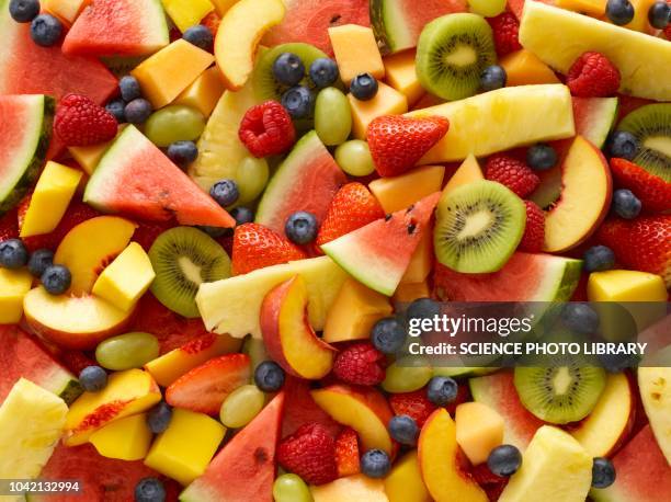 variety of fresh fruit - fruit salad stock pictures, royalty-free photos & images