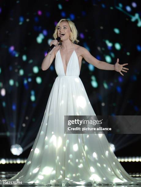 Singer Polina Gagarina representing Russia performs during the rehearsal for the grand final of the Eurovision Song Contest 2015 in Vienna, Austria,...