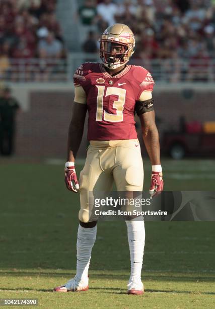 Florida State Seminoles defensive end Joshua Kaindoh looks on during the game between the Florida State Seminoles and the Northern Illinois Huskies...