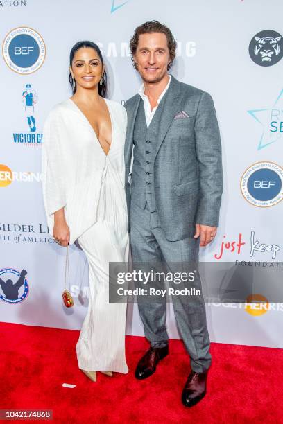 Camila Alves and Matthew McConaughey attend the 2018 Samsung Charity Gala at The Manhattan Center on September 27, 2018 in New York City.