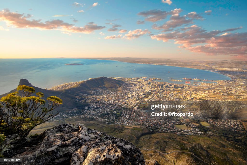 Dramatic Landscape and sunset of Cape Town