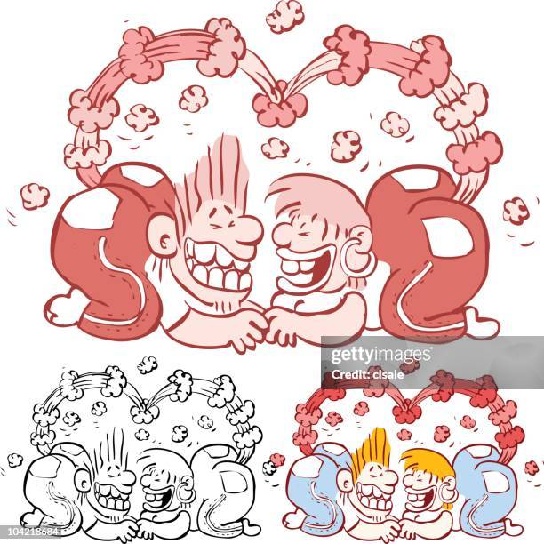 crazy couple - overweight couple stock illustrations