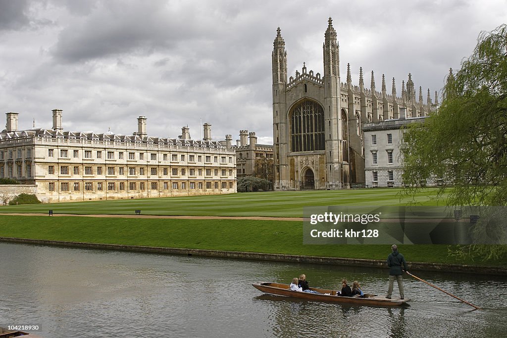 View of Cambridge university and a punt