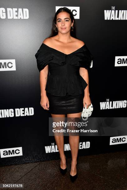 Alanna Masterson attends the Premiere of AMC's "The Walking Dead" Season 9 at DGA Theater on September 27, 2018 in Los Angeles, California.