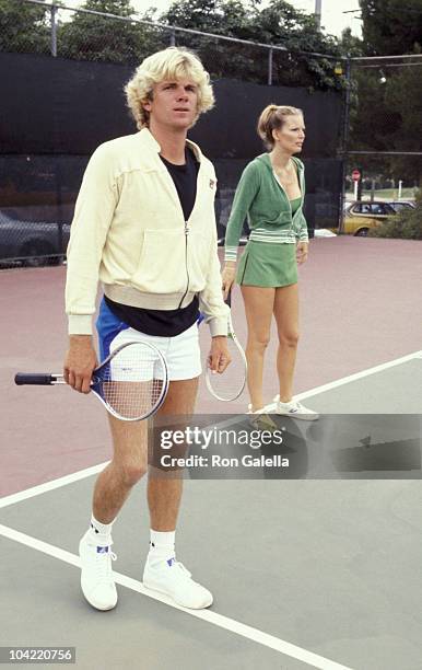 Nels Van Patten and Valerie Lundeen attend Third Annual Cathy's Pro-Celebrity Tennis Classic on June 25, 1977 at Billie Jean King Tennis Stadium at...
