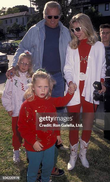 Actor Ron Ely and family attend Second Annual Toys for Tots Benefit on December 19, 1992 at Hancock Park in Los Angeles, California.