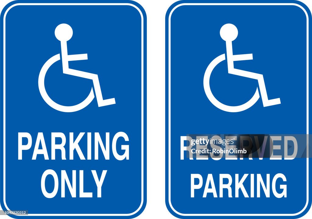 Two Handicapped Parking Signs