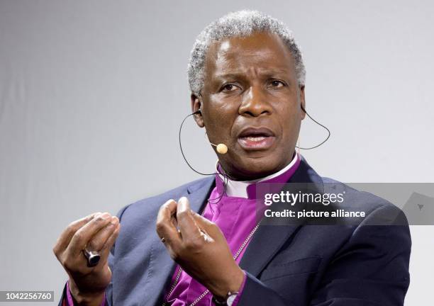 The archbishop of Cape Town Thabo Makgoba talking at a discussion forum sponsored by the Evangelical Church of Hanover in the car-manufacturing city...