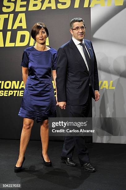 Patxi Lopez and wife Begona Gil attend the 58th San Sebastian International Film Festival Opening Ceremony at the Kursaal Palace on September 17,...