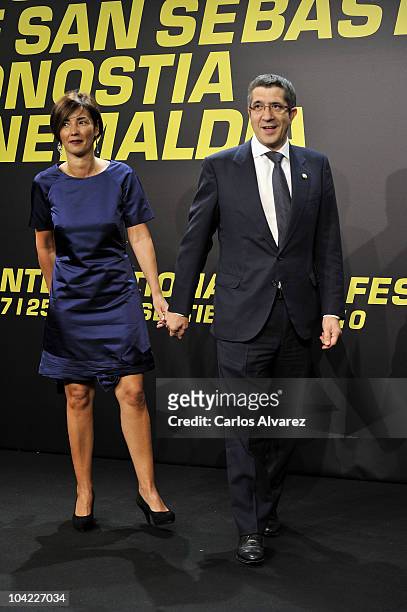 Patxi Lopez and wife Begona Gil attend the 58th San Sebastian International Film Festival Opening Ceremony at the Kursaal Palace on September 17,...