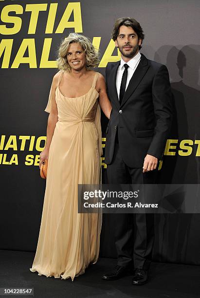 Actor Eduardo Noriega and Edurne Ormazabal attend the 58th San Sebastian International Film Festival Opening Ceremony at the Kursaal Palace on...