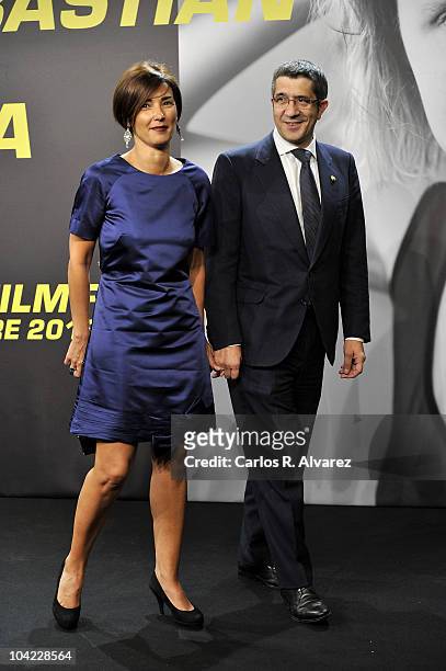 Patxi Lopez and his wife Begona Gil attend the 58th San Sebastian International Film Festival Opening Ceremony at the Kursaal Palace on September 17,...
