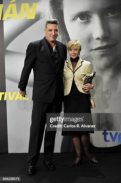 Spanish singer Loquillo and his girlfriend attend the 58th San Sebastian International Film Festival Opening Ceremony at the Kursaal Palace on...