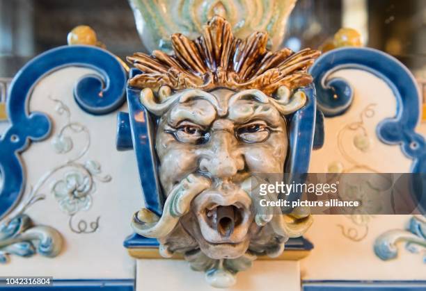 The fountain head of a milk fountain in the salesroom at 'Pfunds Molkerei' milk shop - listed as a historical monument - in Dresden, Germany, 10...