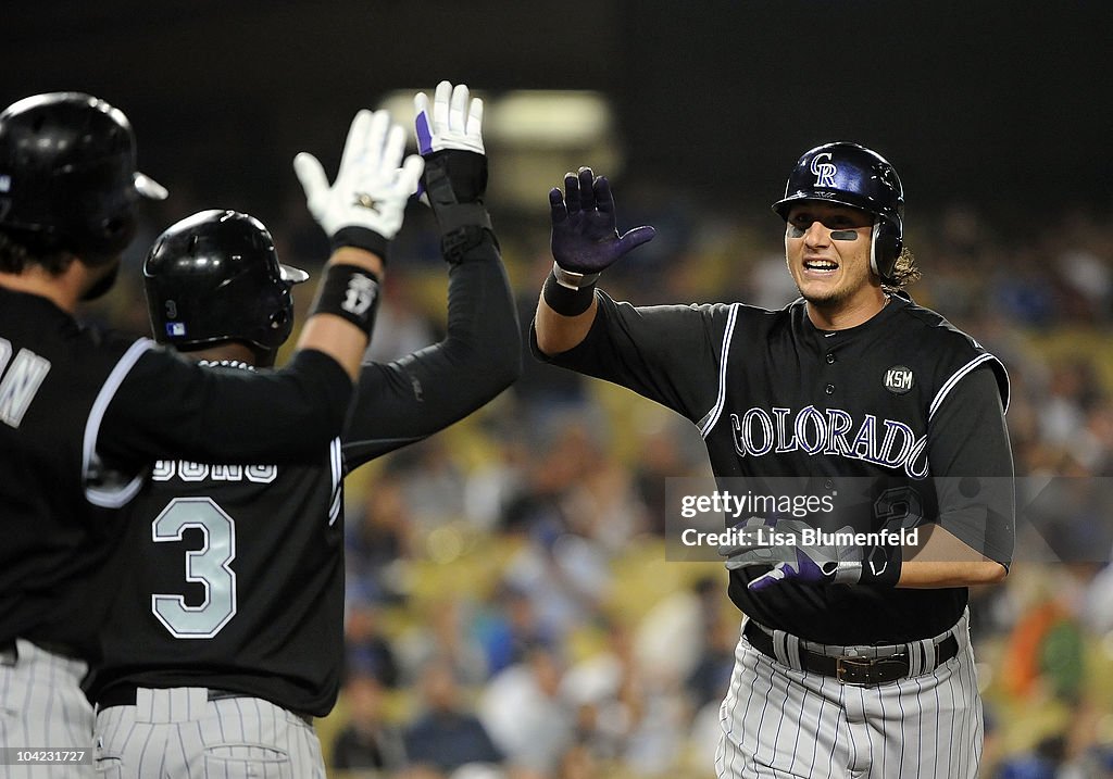 Troy Tulowitzki of the Colorado Rockies celebrates after hitting a News  Photo - Getty Images