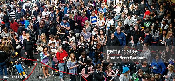 Queues of people wait in line to meet retired AFL Player Ben Cousins as he signs DVDs while promoting his new DVD "Such Is Life - The Troubled Times...