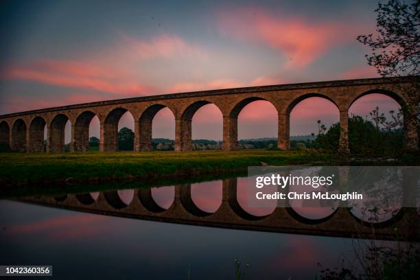 wharfedale viaduct between leeds and harrogate - leeds uk stock pictures, royalty-free photos & images