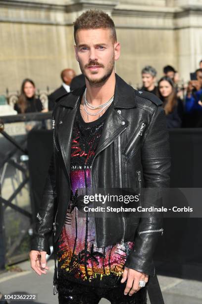 Matt Pokora attends the Balmain show as part of the Paris Fashion Week Womenswear Spring/Summer 2019 on September 28, 2018 in Paris, France.